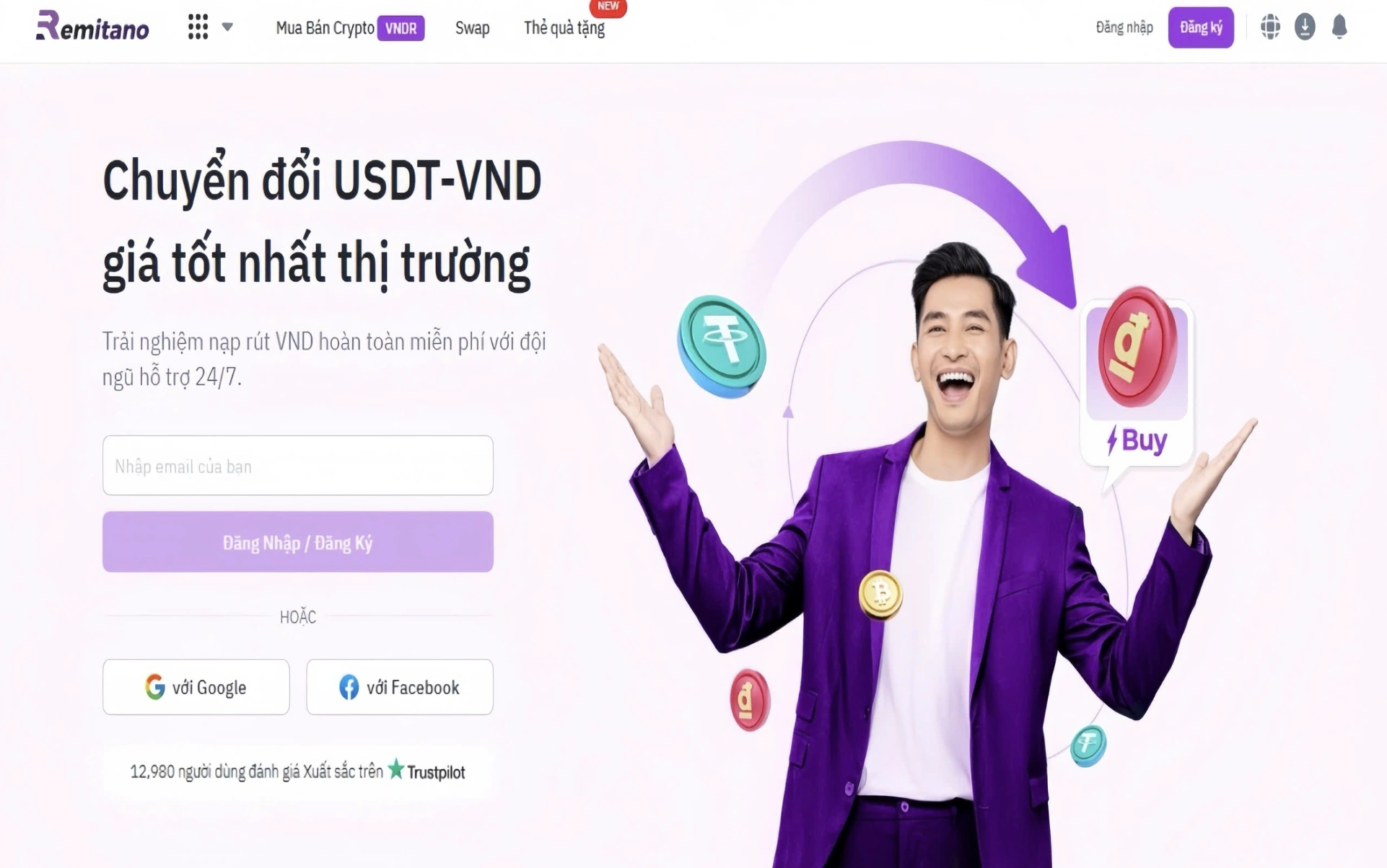  hiện hỗ trợ cược thủ rút tiền USDT thông qua ví Remitano. Tuy nhiên, để thực hiện giao dịch này cần có tài khoản Remitano hợp lệ. Dưới đây là hướng dẫn từng bước để tạo tài khoản Remitano dễ dàng nhanh chóng.